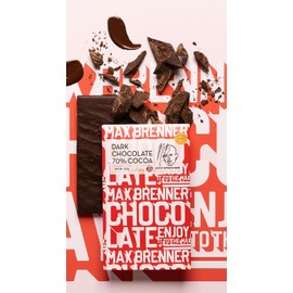 MAX BRENNER Premium Chocolate Bars, Decadent Israeli Treats, Kosher, Luxurious Gourmet Experience, 100g Each (DARK CHOCOLATE 70% COCOA)