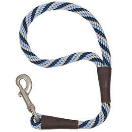 Mendota Pet Traffic Leash - Short Dog Lead - Made in The USA - Arctic Blue, 1/2 in x 16 in