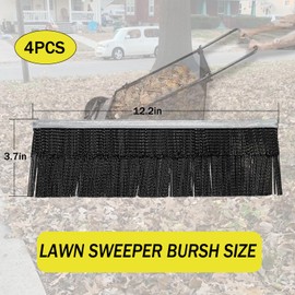 EAGWON 12.2" Lawn Sweeper Brush Replacement for 26" Lawn & Leaf Sweeper, 4 Pack