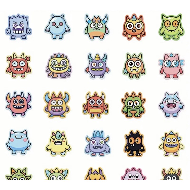 Unbranded 10 Random Adorable Cute Monster Stickers