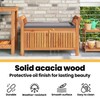 vidaXL Garden Storage Bench, Solid Acacia Wood, Gray Cushion Included,