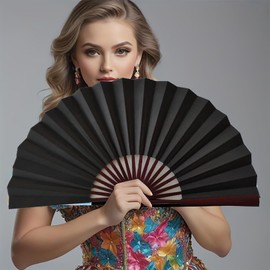 WADDK 4 PC Boots on the Ground Hand Fan with Holster for Line Dancing, New Laser Colors Popping Fans, Large Folding Hand Fan, Foldable Craft Decorative Handheld Fan (4 PC-B)