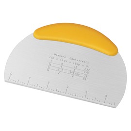 Asdirne Dough Scraper, Dough Cutter with Stainless Steel Blade and Soft TPR Handle, Stainless Steel Dough Scraper, 16 cm, Pastry Scraper, Yellow