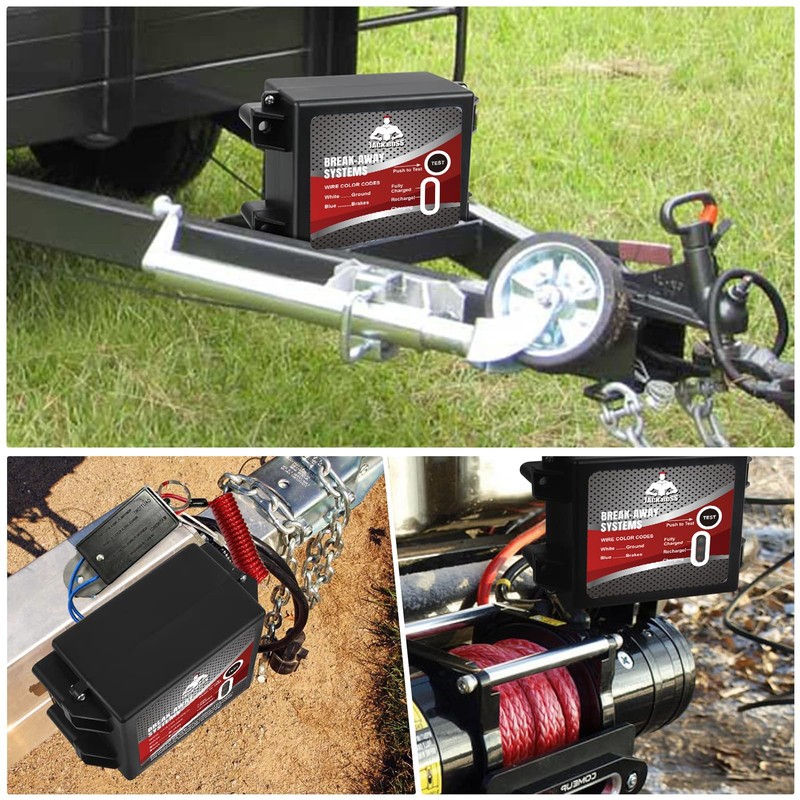 Jack Boss Trailer Brakes Breakaway Kit，12V Side Load Break-Away Controller
