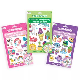 Ooly 150 Glitter Temporary Tattoos For Kids, Safe & Non-Toxic Temporary Tattoo, Party Favors for Children 4-8, Great Goodie Bag Stuffers & Fun Birthday Decorations & Summer Crafts - Glitter Pack