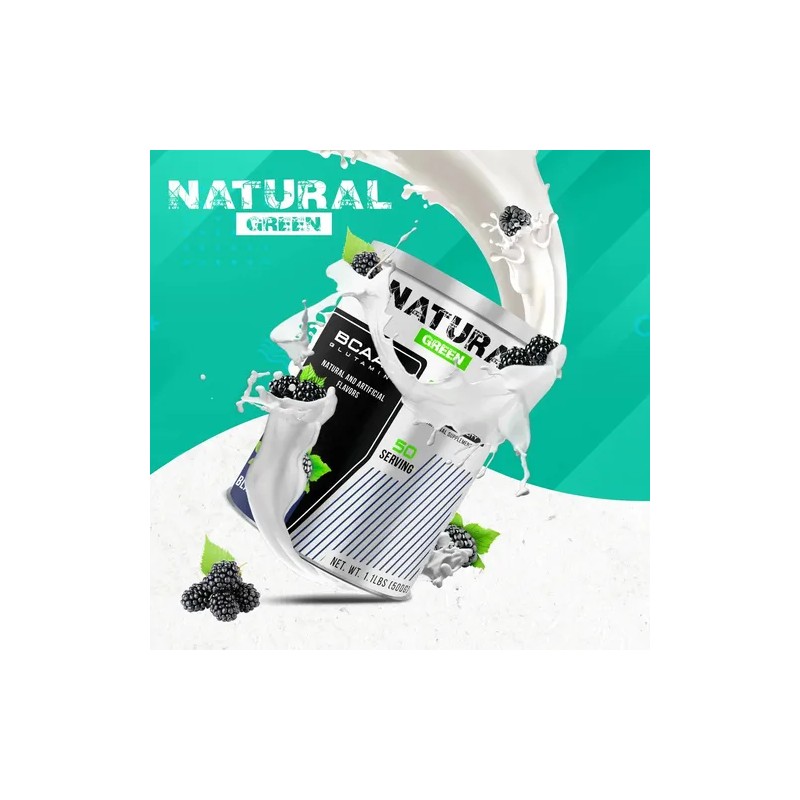 Bcaas Glutamina Aminoácidos Natural Green 500g Sabores Sabor Moras