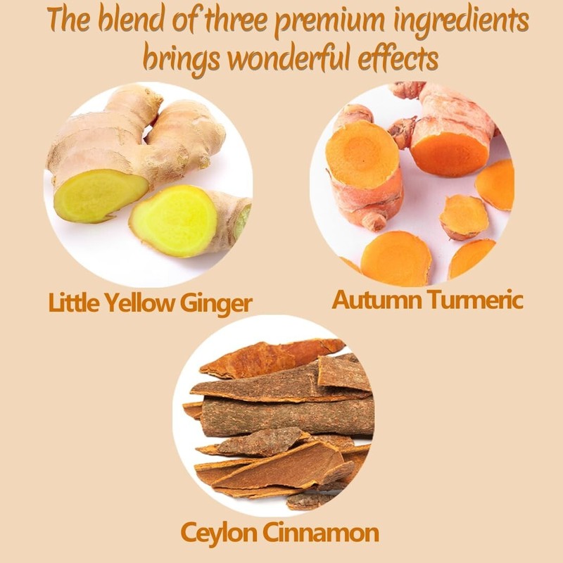 ULTHMOK 120 Premium Turmeric, Ginger, Cinnamon Blend Tea Bags, 100%