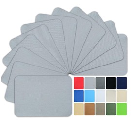 WILDREEDS Premium Quality Fabric Iron on Repair Patches 100% Cotton Iron on Patches for Clothing Inside & Outside Strongest Glue 3" by 4-1/4" (7.5 cm x 10.5 cm)-Grey