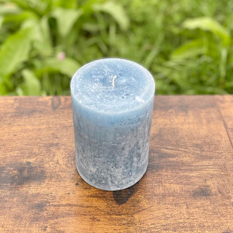 Still Water Candles Handmade Slate Blue Gray Unscented Rustic Textured
