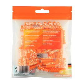 Medusafilters 100 Activated Carbon Filters Diameter 6 mm Tip Size with Vegan Fibre Caps and Coconut Shell Activated Carbon for More Pleasant and Low-Toxic Smoking (SUNSET)