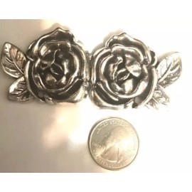 silver lady inc Rose cloak clasp  in gold metal clip on style