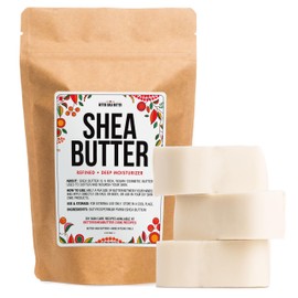 Better Shea Butter Refined Shea Butter Unscented - 100% Pure African Shea Butter for Hair & Dry Skin - Shea Butter Soap Base - Face & Body Moisturizer, for DIY Whipped Body Butter & Lip Balm 8 oz Bar