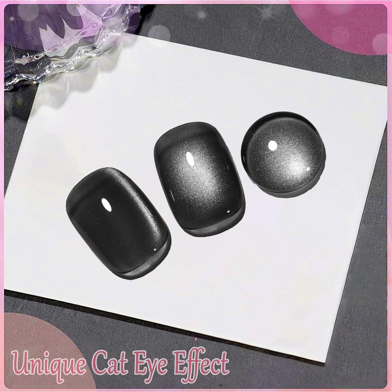 IFFANSHU Cat Eye Gel Nail Polish, Black Cat Eye Gel