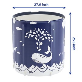 ptlsy Portable Bathtub for Adult, Ice Bath Tub for Adults, Folding Japanese Soaking Bath Tub Fit for Cold Warm Spa Indoor & Outdoor (Whale)