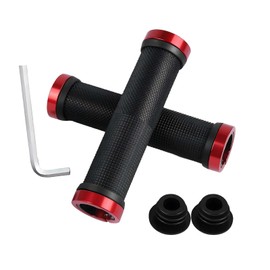 2pcs Stylish Red Bicycle Grips With Wrench - Multifunctional Grips Are Non-Slip Rubber Bicycle Grips Suitable For Foldable Track Bikes, City Bikes, Tricycles, Motorcycles, Wheelchairs, Scooters