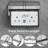 SEWACC Waterproof Outlet Cover Box 2-Gang Adhesive Electrical Socket Protector