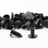 MANSHU 200 Pcs Black Plastic Push Clip Fasteners, 7mm Hole