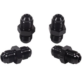 6AN Male To 6AN,Thread Size of 6AN Is 9/16-18 Unf,Male Flare Coupler Usually Used In Fuel System,Such As Fuel Hose Extend, Line Connect To Fuel Filter,Fuel Pump,Cooler System.Aluminum Black 4PCS.