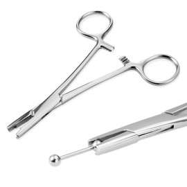 LAURITAMI 1 Pcs 4mm Piercing Pliers Grab Hold Jewellery Ball Tool,Stainless Steel Piercing Tool for Screw on off Dermal Anchor Ball Tweezers,Balls Grabber Removal Pliers
