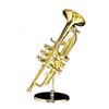 5" Gold Trumpet w/Case Miniature Replica Music Musical Instrument