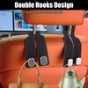 2Pcs Black Car Hooks for Headrest,2 in 1 Car Seat