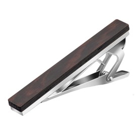 4 PCS Tie Clips for Men, Wood Tie Clip for Wedding Anniversary Business and Best Gift