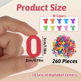 LXUEJIE 260Pcs Letter Stickers Foam Numbers Stickers, Assorted Colors Self Adhesive 0-9 Numbers Sticker and A-Z Alphabet Sticker for Kids DIY Crafts Scrapbooking School Project Party Decorations