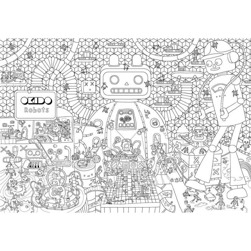 OKIDO: Robots GIANT Colouring Poster | 100x70cm Poster | Colouring