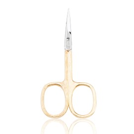 TITANIA Solingen Cuticle Scissors with Thin Tip (Gold-Plated, 9.5 cm) • Solingen Cuticle Scissors • Professional Cuticle Scissors Made of Carbon Steel • Made in Germany