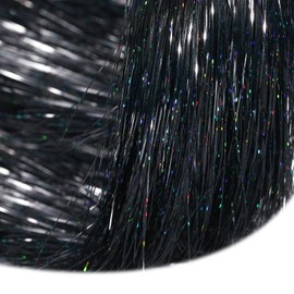 JXITON 3000pcs Christmas Icicle Tinsel,18in Black Foil Fringe Tinsel Strand Icicle Tinsel Christmas Tree Tinsel for Christmas Holiday Decor Birthday Supplies