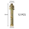 12 PCS M8*60mm Expansion Bolts,Hex Bolt Sleeve,Concrete Anchor (M8*60mm, 12)