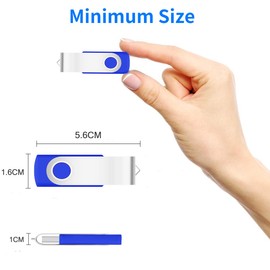 USB Sticks 8 GB Pack of 10, AreTop USB 2.0 8 GB 10 Pieces 360 Degree USB Stick High Speed Data Storage Memory Stick (Blue)
