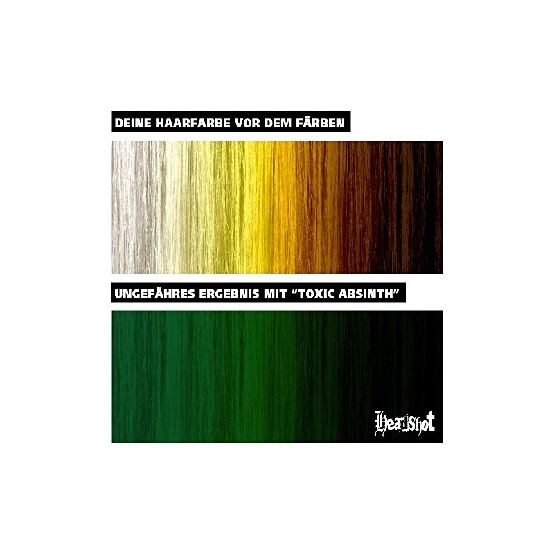 Green Hair Colour Headshot Toxic Absinthe Semi-Permanent Hair Dye 150ml