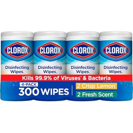 CLOROX Clorox Disinfecting Wipes Value Pack, Bleach Free Cleaning Wipes, 75 Count Each, Pack of 4