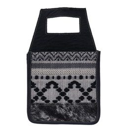 HOPOFLY 4-Pack Bottle Bag (JH-1708) - Black and Gray Aztec-Inspired Holder Totes for Beer, Water, and Soda Bottles, Perfect for Picnics, Travel, and Gatherings, Bottle Tote Bags as Wedding Party Favor
