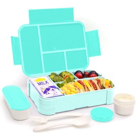 IJIAMY Children's Lunch Box, Leak-Proof Lunch Box with Compartments, Bento Box, Lunch Box for Girls and Boys, Snack Box, Perfect for School, Nursery & Trips (Mint)
