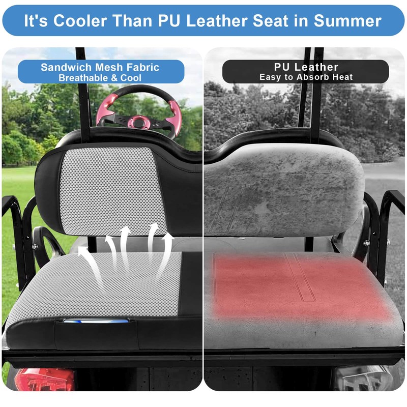 MOSNAI Golf Cart Rear Seat Covers for EZGO Club Car