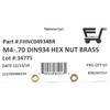M4-0.7 Solid Brass DIN934 Metric Finished Hex Nut 4mmx0.7mm QTY:50