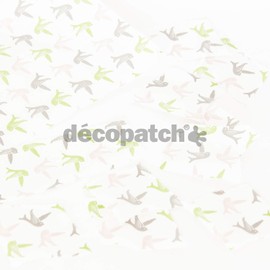 Décopatch - Ref C685O - Flying Pastel Birds Paper Pack - Each Sheet 30 x 40cm, Pack of 3 Paper Sheets - Best Used With Décopach Glue & Varnish, Multicoloured