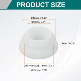 sourcing map 12Pcs Rubber Grommets, Mount Dia 11mm ID 8mm Snap Firewall Hole Plug, Anti-Scratch Hole Cover Plug for Electrical Box Cable Wiring, White