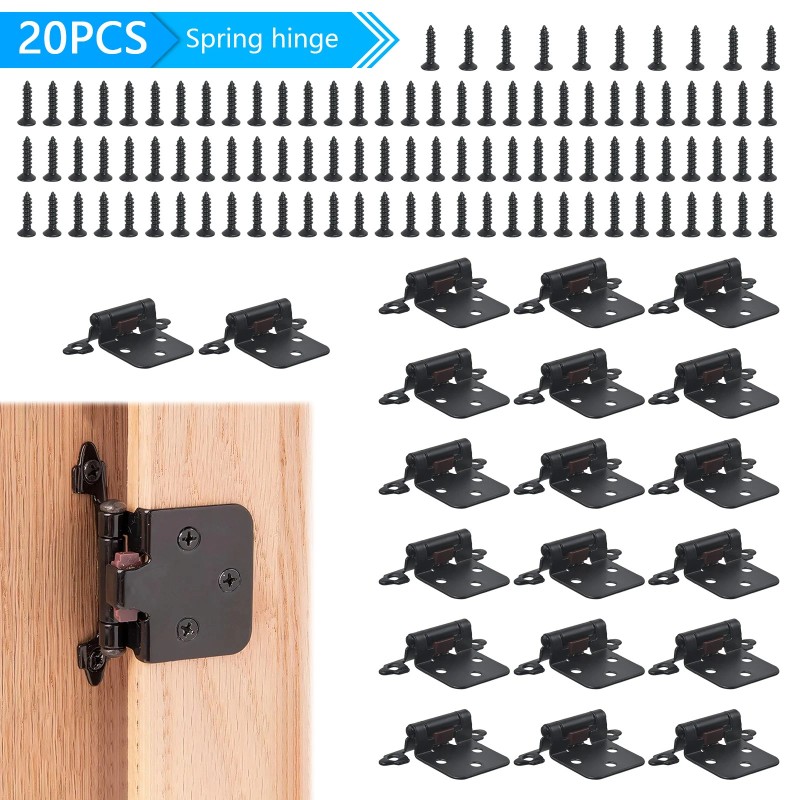 AOMINOHOMA 20x 1/2" Cabinet Hinges Overlay Self Closing Semi Partial