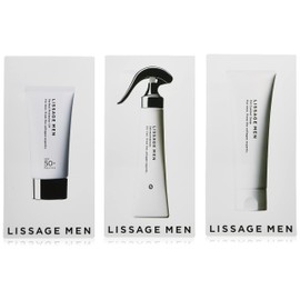 Lissage Men Face Care 3-Piece Set, Face Wash, Lotion, and UV (Sample Set)