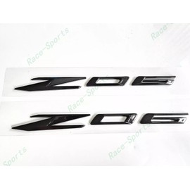 2pcs New Z06 Bodyside Emblems 3D Badge Replacement for 2023-2024 Corvette C8 Z06 85623536 Origianl Size (Black)