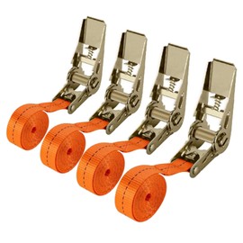 Spanngurte mit Ratsche 2M,4 Stück Spanngurte kurz, Verstellbare Zurrgurte mit Klemmschloss, Sehr robuste Riemen, für Anhänger, Van, LKW, Auto, Motorrad, Gepäck(Gelb,Size:2m)