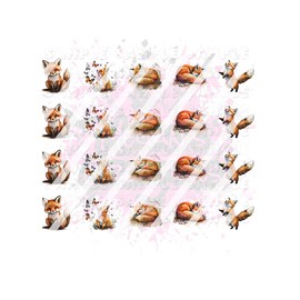 Watercolor Fox Nail Art Decals - Waterslide Nail Decals