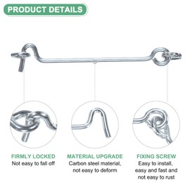 M METERXITY 5er-Pack Haken- und Ösenriegel für Tür 4 Zoll aus Kohlenstoffstahl Torriegel Scheunentorriegel Haken- und Ösenriegel für Tor/Fensterläden/Fenster/Schrank/Badezimmer [Silber]