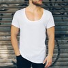 NO Show Deep Scoop Neck Cotton Odor-Control Undershirt for Men