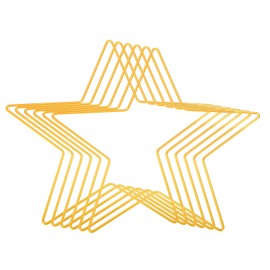 PATIKIL 9.8" Length Star Dream Catcher Rings, 6 Pcs Metal Macrame Wreath Floral Ring Hoop for Home DIY Craft Wedding Wall Hanging Decoration, Gold Tone