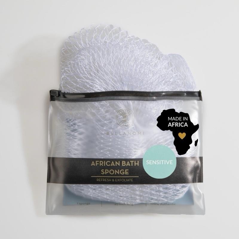 Bellanomi African Exfoliating Net Sponge for SENSITIVE SKIN Bath Sponge:_Olive