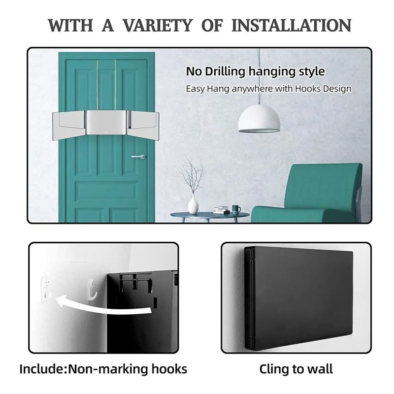 Espejo 360 Grados Luz Tríptica Espejo Para Corte Pelo Estilo